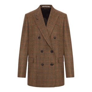 Tagliatore Women Double-Breasted Check Cashmere Blend Blazer Jacket